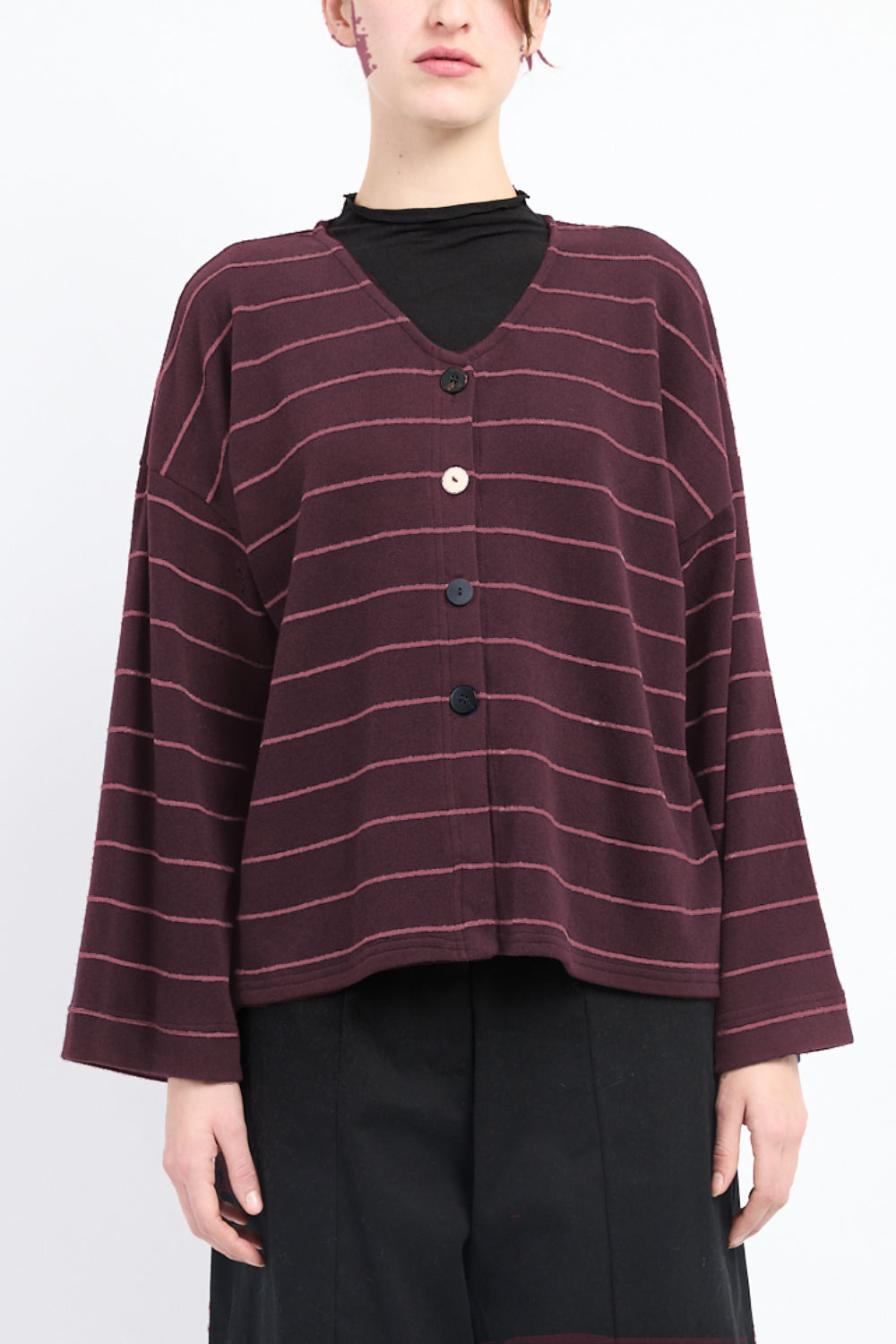V-Neck Riga Striped Cardigan