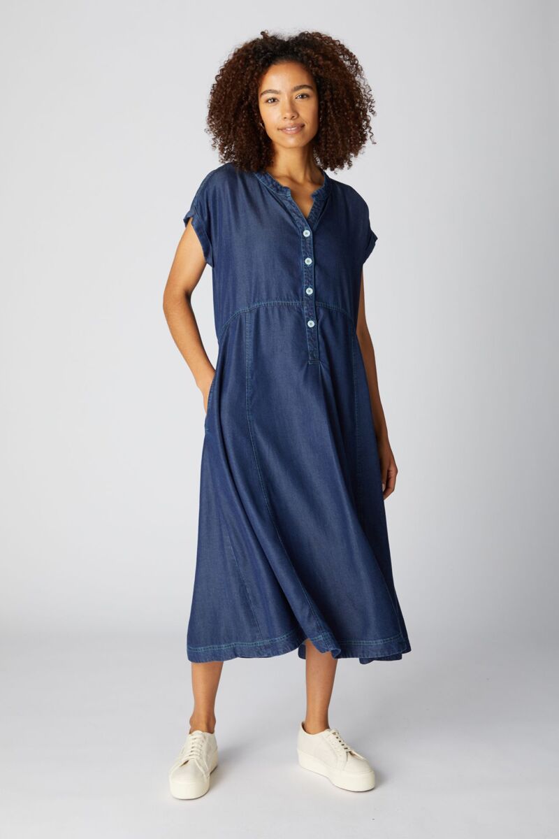 Sahara Fluid Denim Shirt Dress
