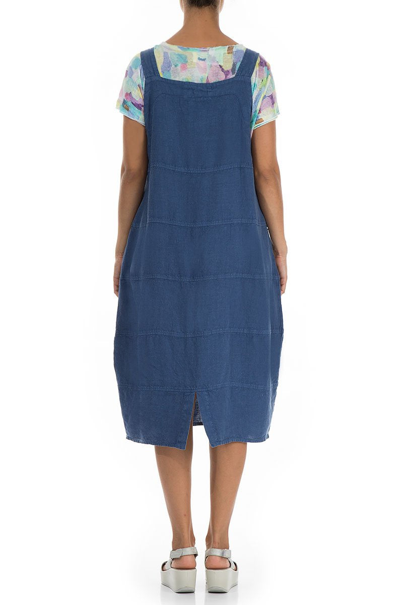 Grizas Blue Linen 91274 Overall Dress