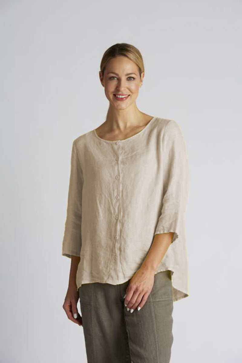 Yellow Label Linen Boxy Jacket Stone Grey