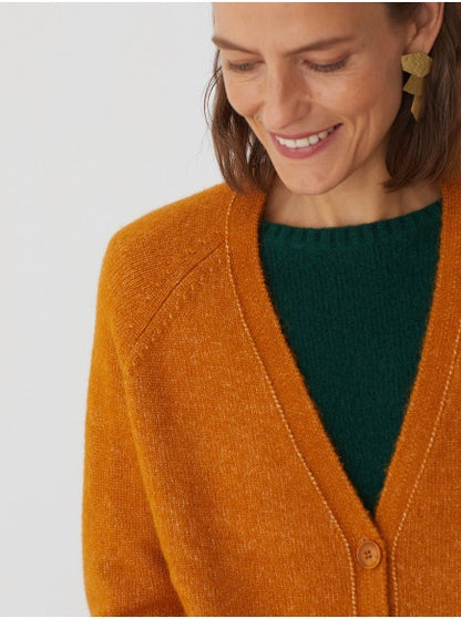 Nice Things Recycled Cardigan Ochre