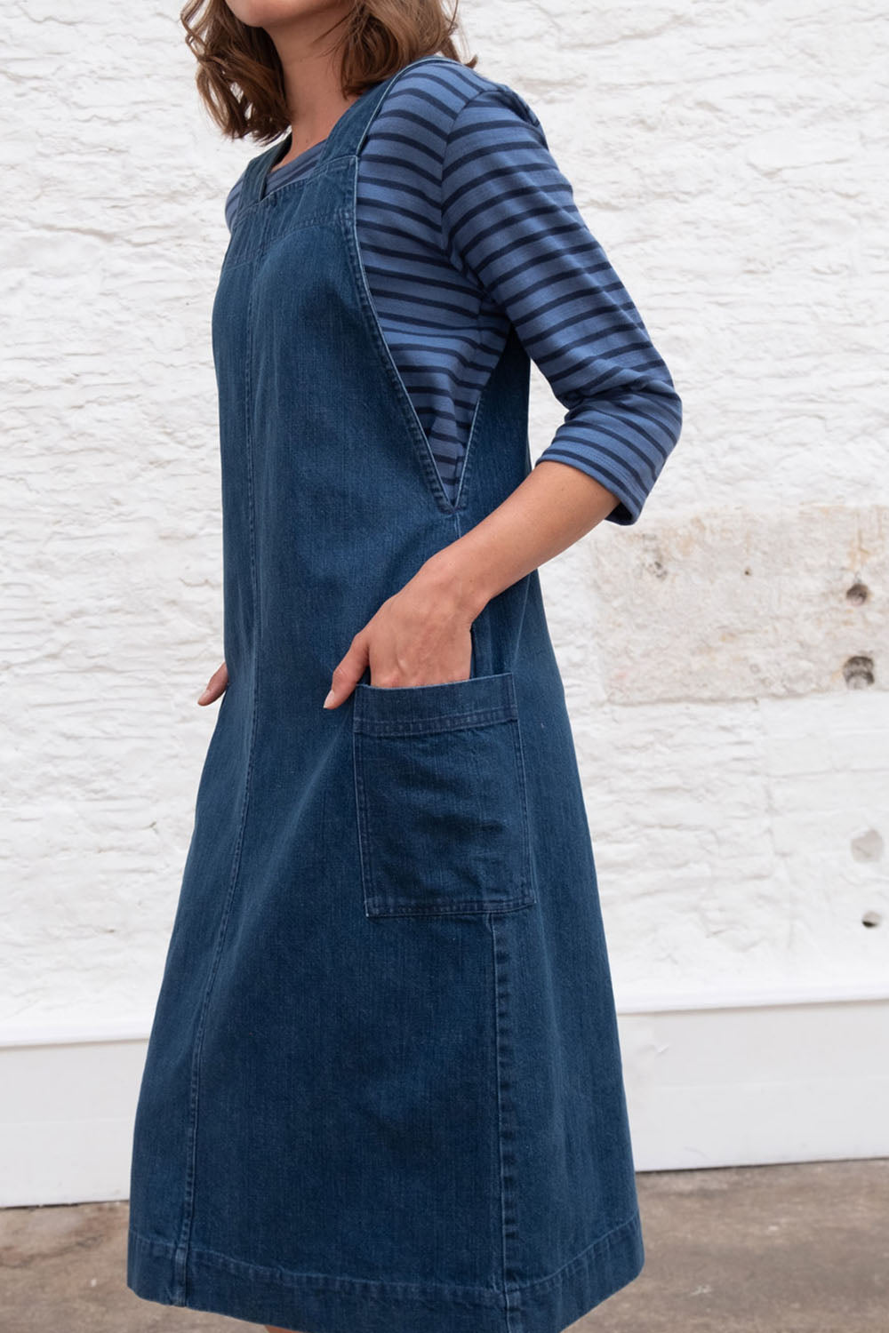 Bibico Caro Pinafore Dress Heavy Denim