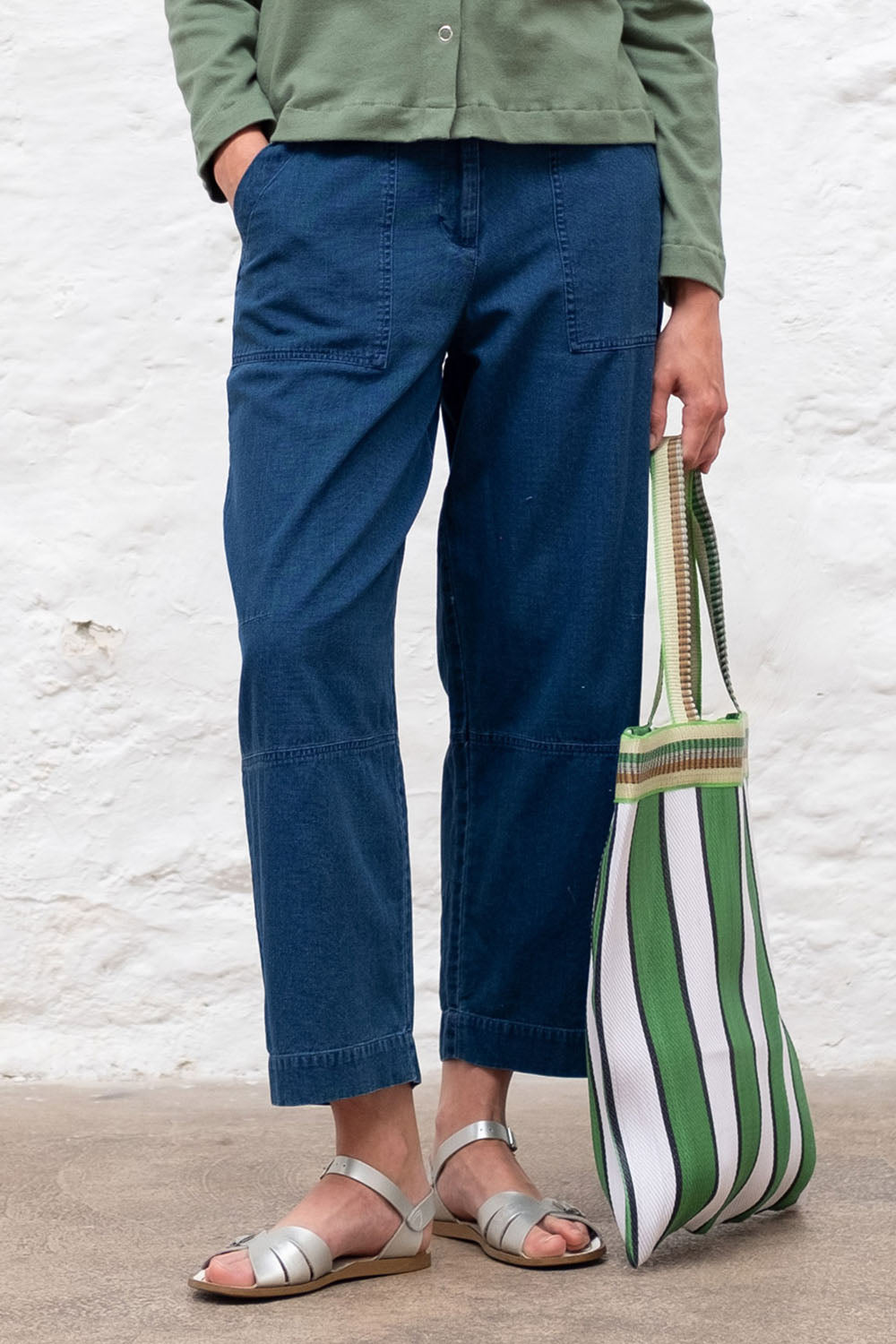 Bibico Margate Relaxed Trousers Textured Denim