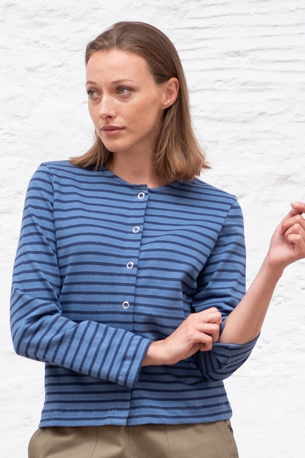 Bibico Joss Jersey Cardigan Med Blue