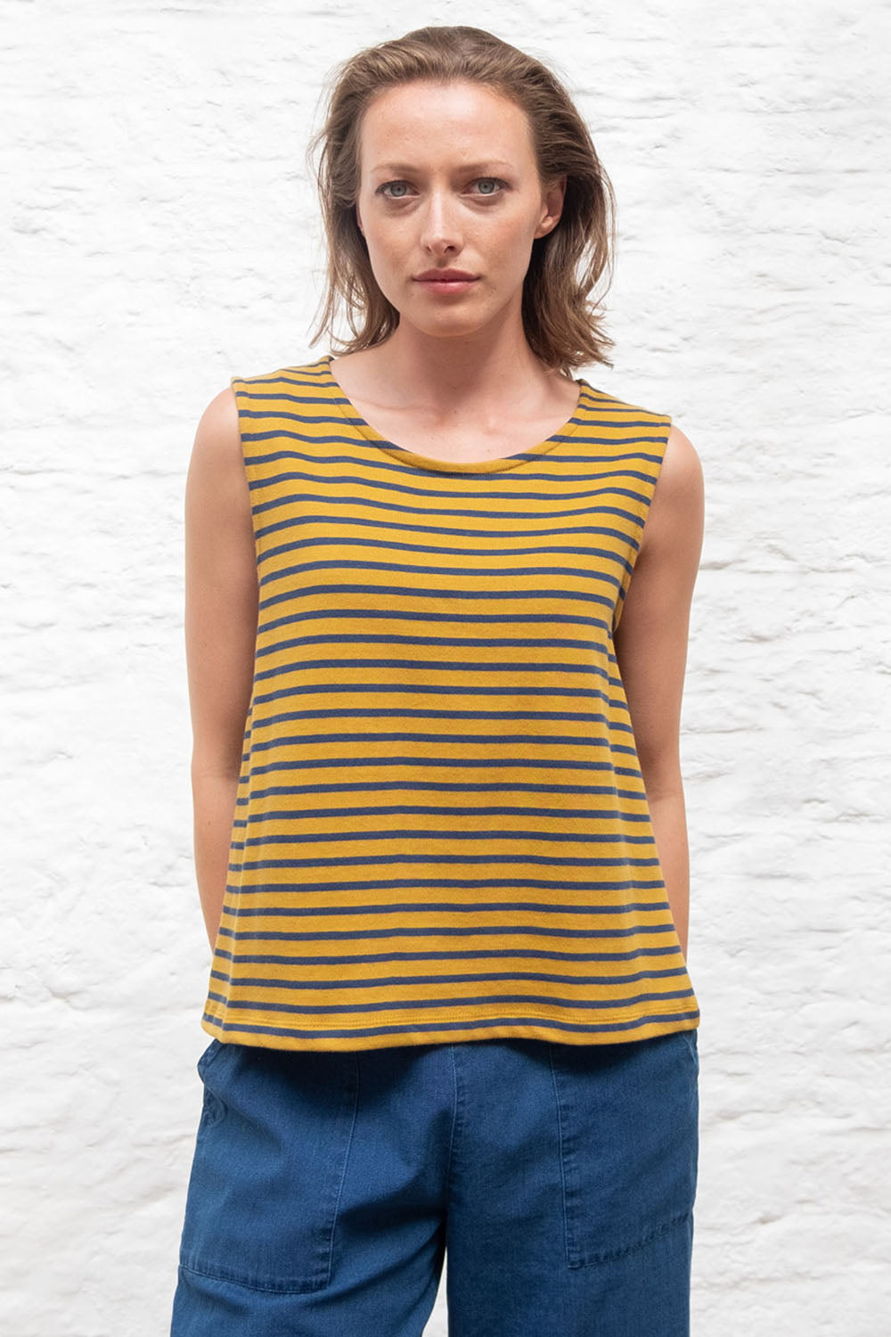 Bibico Alma Striped Top Mustard