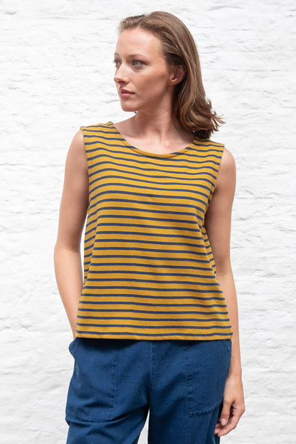 Bibico Alma Striped Top Mustard