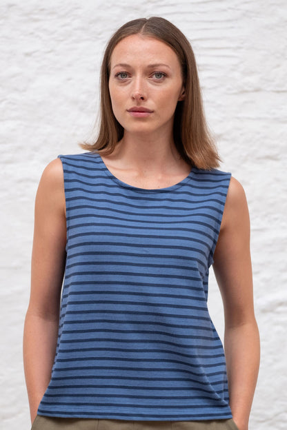 Bibico Alma Striped Top Med Blue