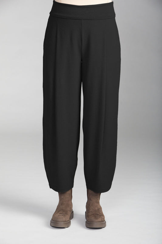 Vetono Flat Waistband Bubble Trousers Black Black
