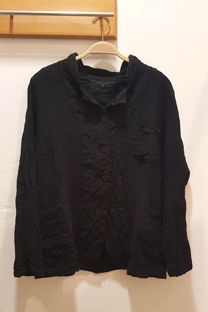 Grizas Crinkle Linen 71230 Jacket Black 