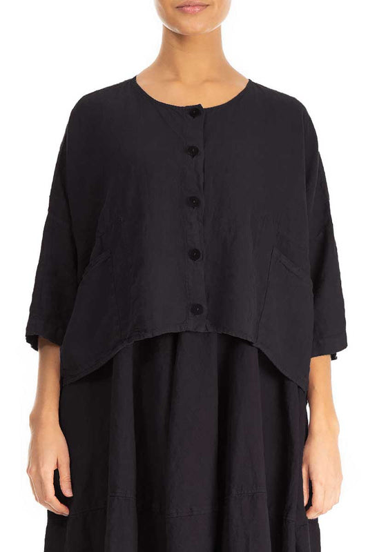 Grizas Boxy Linen 71170 Jacket Black