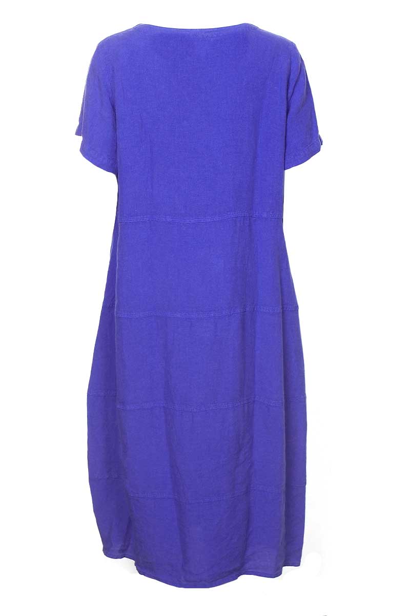 Sahara Linen Panelled Bubble Dress Periwinkle