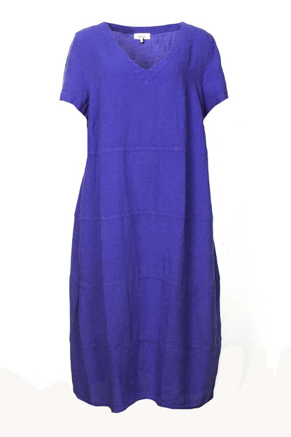Sahara Linen Panelled Bubble Dress Periwinkle