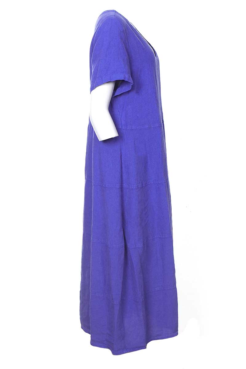 Sahara Linen Panelled Bubble Dress Periwinkle