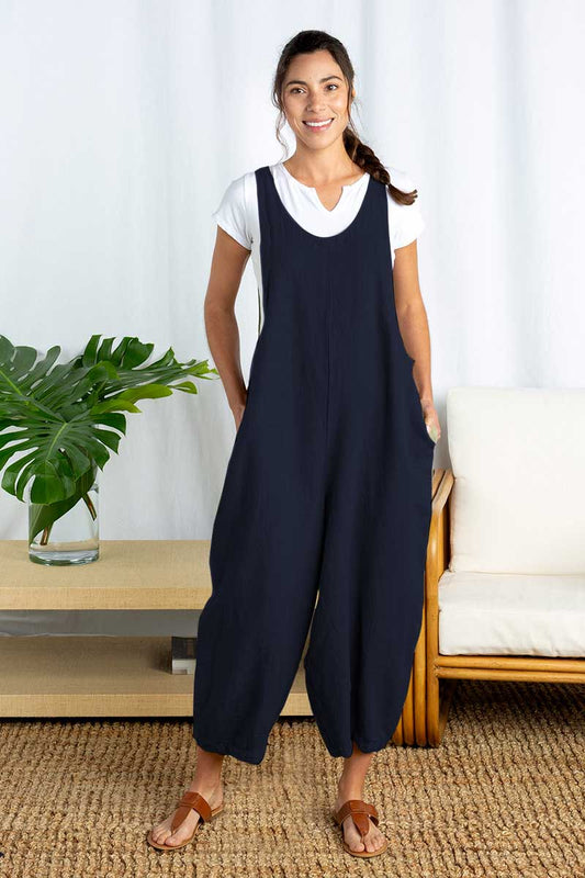 Cut Loose Solid Linen Overall Night Sky