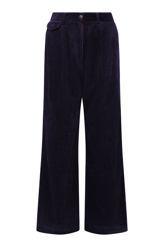 Komodo Tiger Cord Trousers Dark Navy Blue