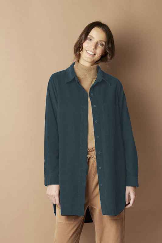Yellow Label Long Corduroy Pocket Shirt Denim Blue