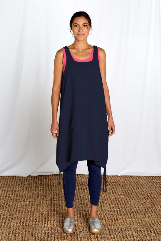 Cut Loose Solid Linen Pinafore Night Sky