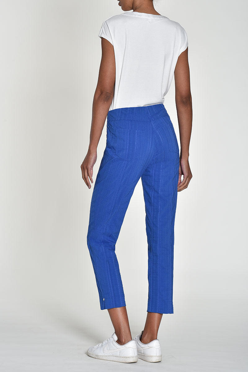 Robell Bella 09 68cm Seersucker Trousers Blue Blue