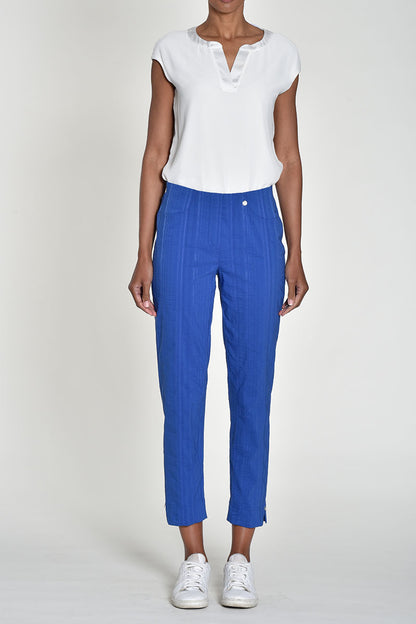Robell Bella 09 68cm Seersucker Trousers Blue Blue