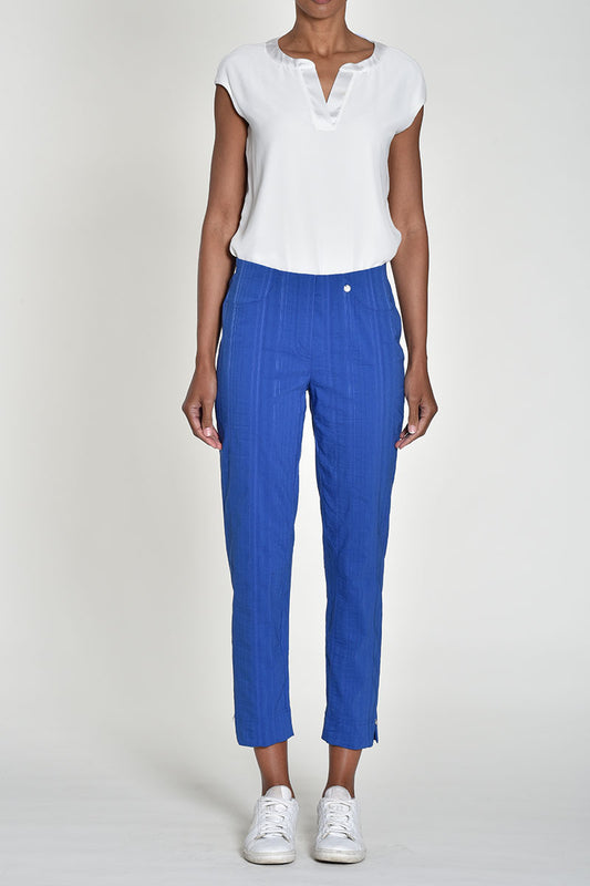 Robell Bella 09 68cm Seersucker Trousers Blue Blue