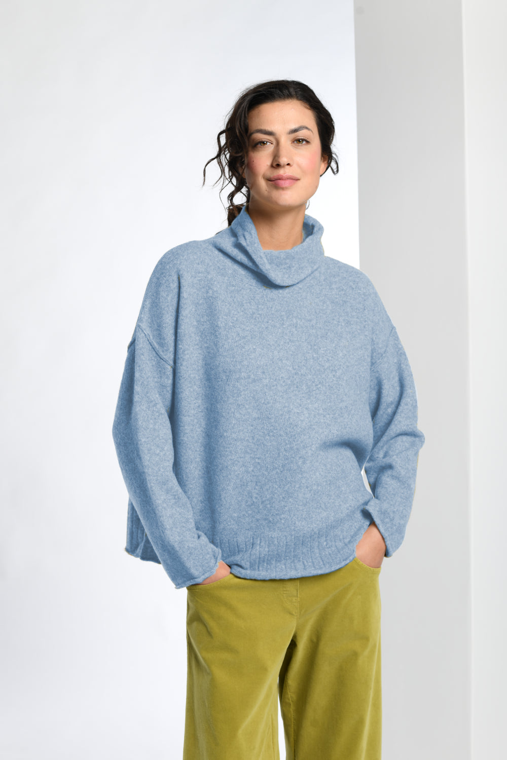 Knitted Boxy Rib Hem Jumper