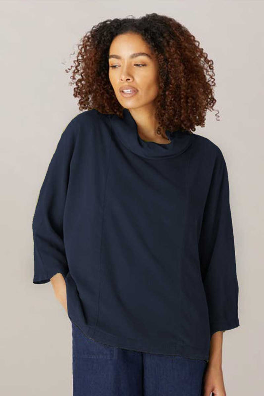 Sahara Tencel Twill Boxy Top Midnight