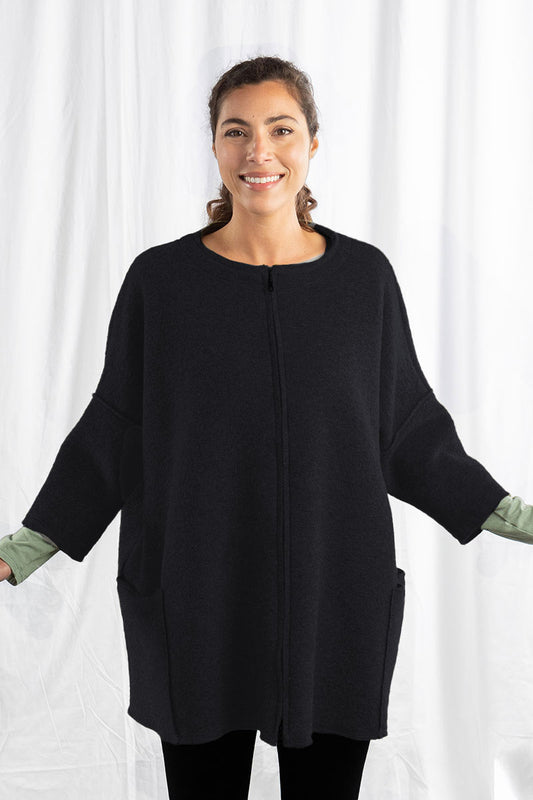 Cut Loose Boiled Wool Zip Jacket Blue Moon