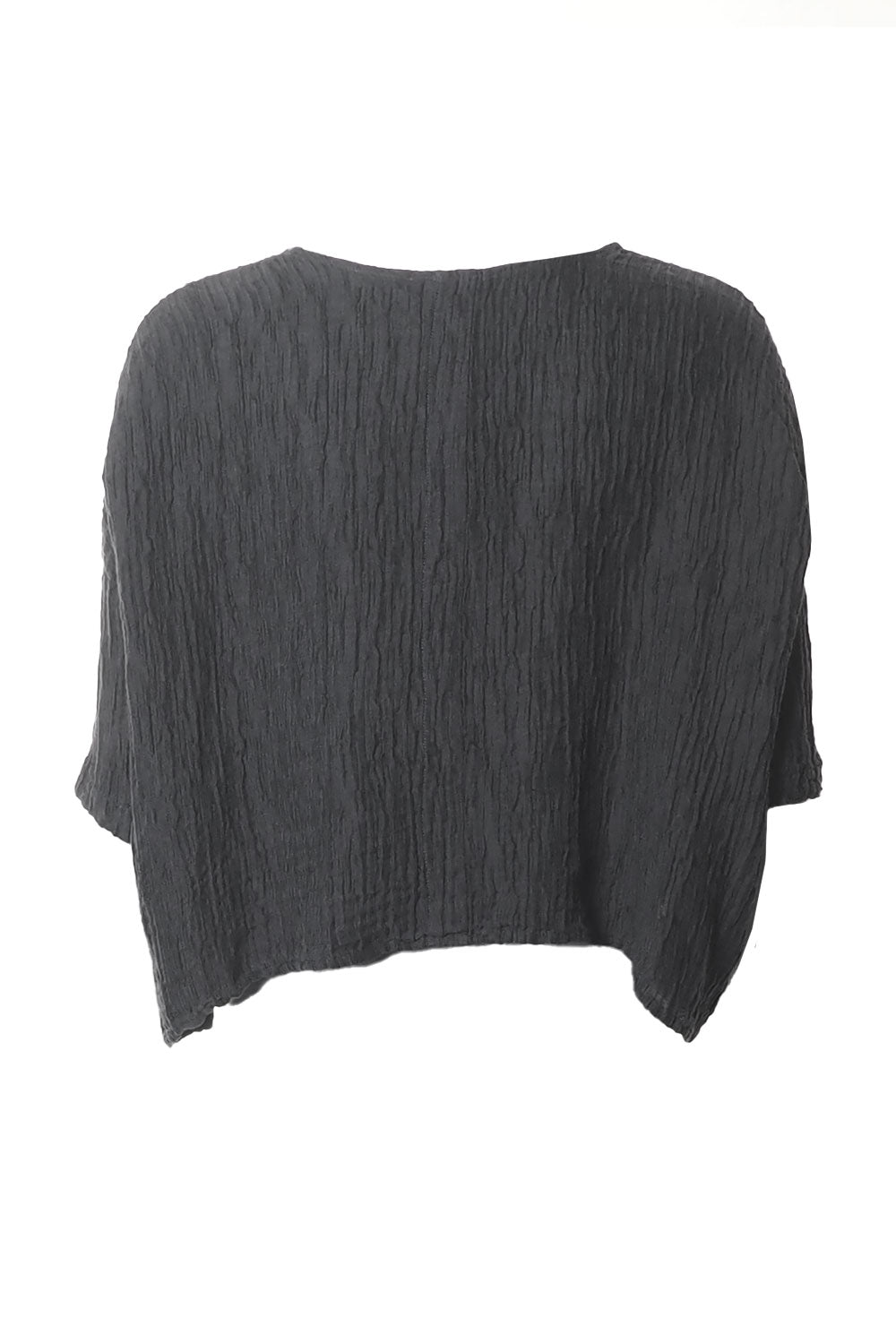 Grizas Boxy Crinkle Silk Jacket Grey Grey