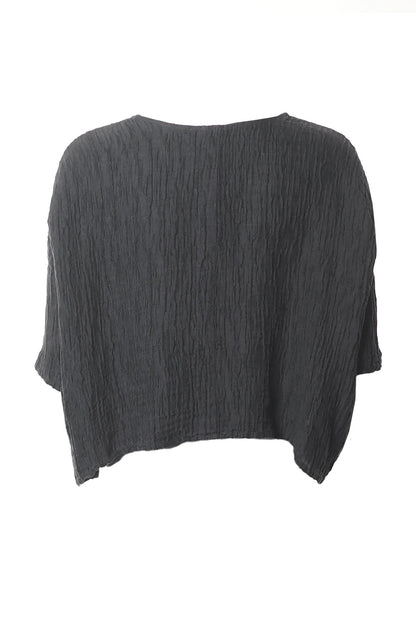 Grizas Boxy Crinkle Silk Jacket Grey Grey
