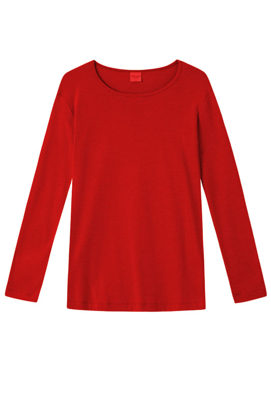 By Basics Round Neck Top Brick Red
