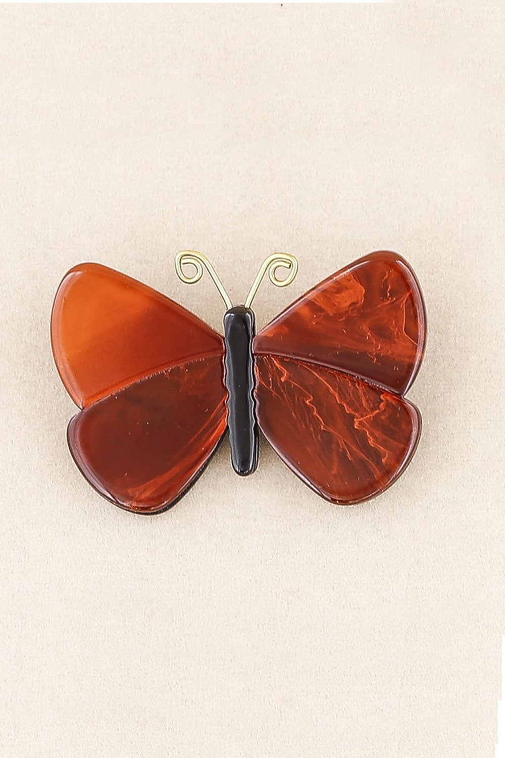Sonata Resin Butterfly Brooch Olive