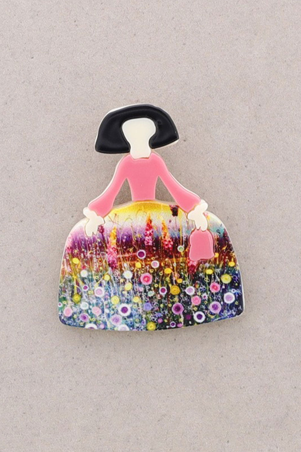 Sonata Menina Resin Brooch Yellow