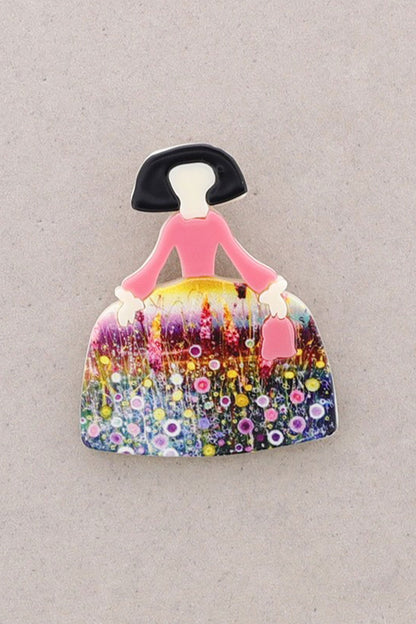 Sonata Menina Resin Brooch Yellow