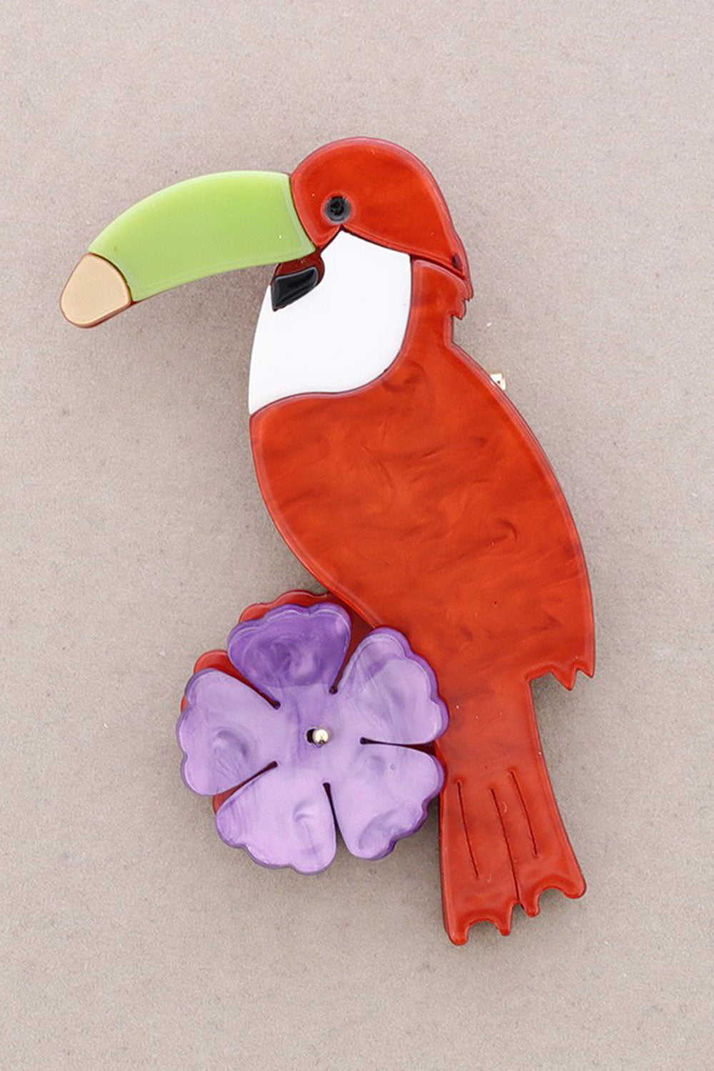 Sonata Resin Toucan Brooch Turqouise
