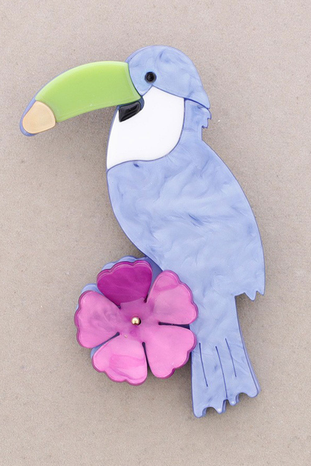 Sonata Resin Toucan Brooch Blue