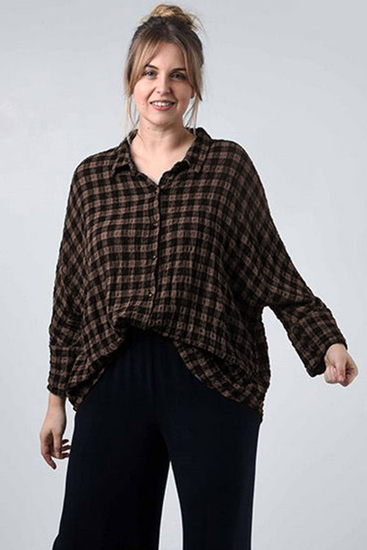 Thing Clothing 6488 Check Shirt Chocolate Brown