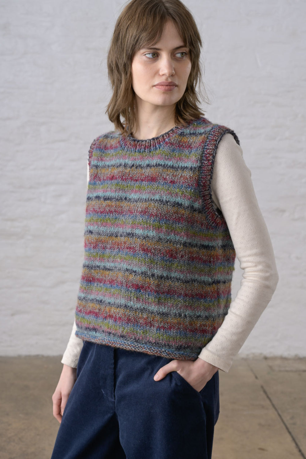 Heather Striped Vest