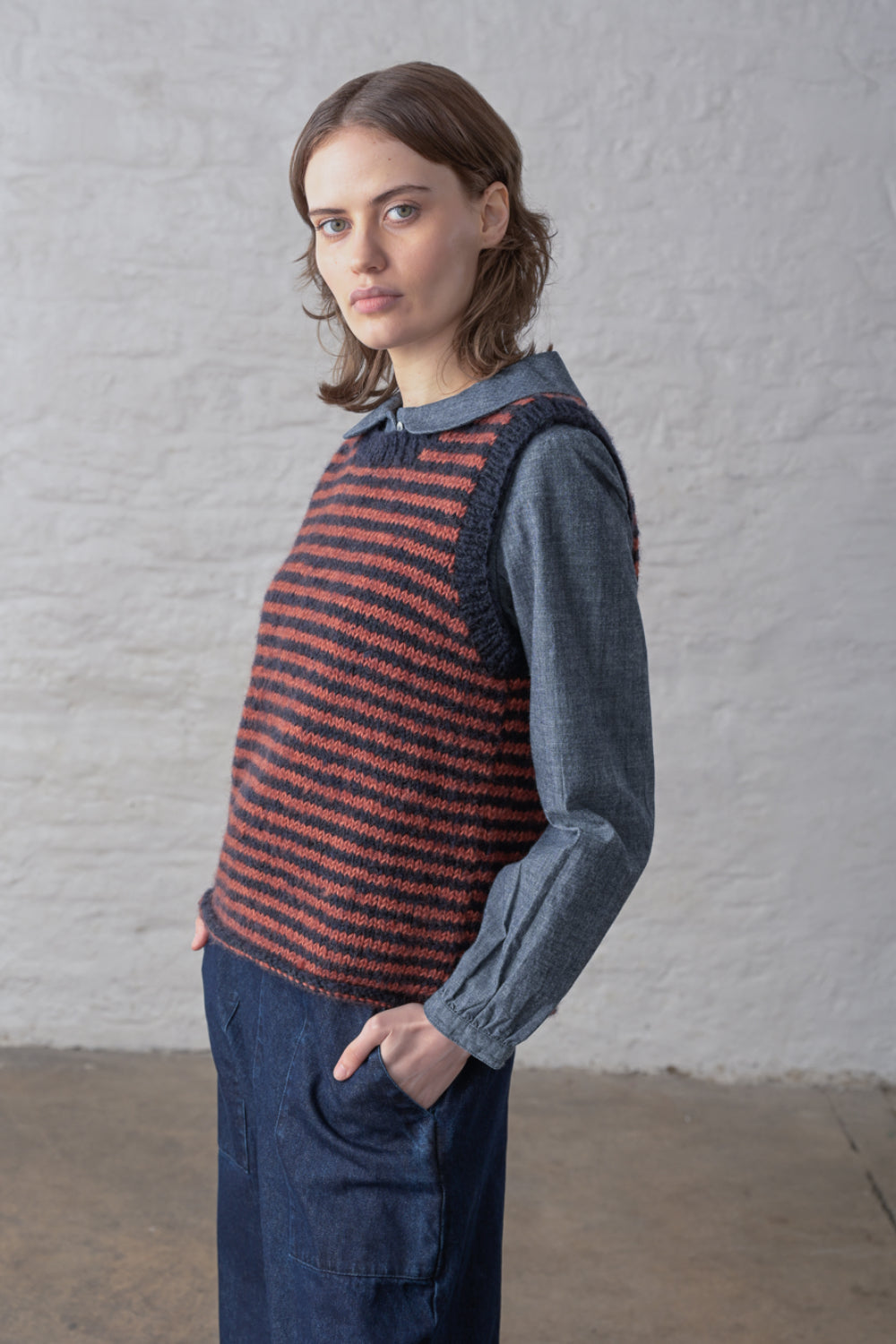 Heather Striped Vest