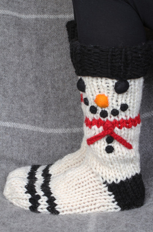 Pachamama Christmas Socks Snowman White