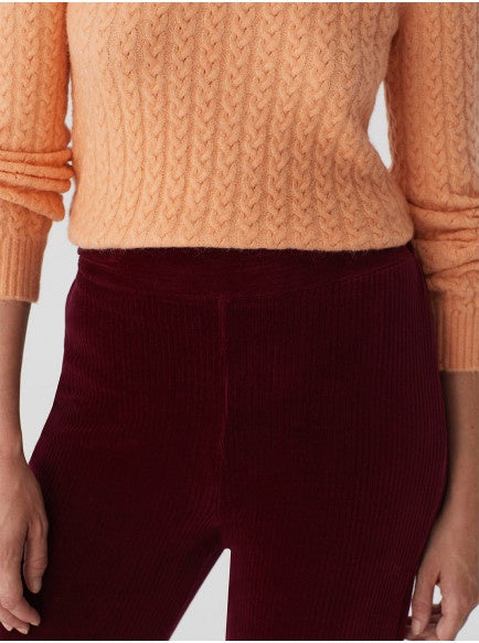 Nice Things Elastic Corduroy Trousers Dark Vine