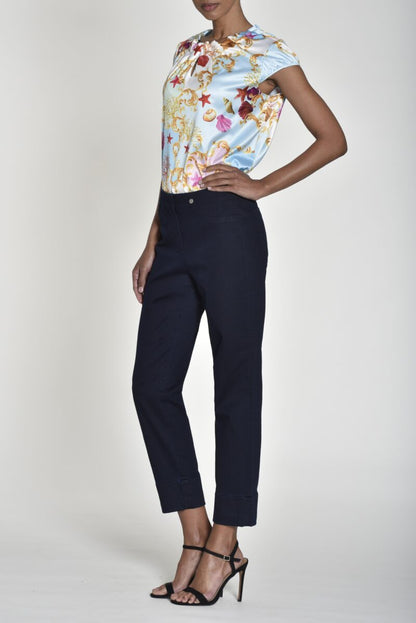 Robell Bella 09 Trousers Navy Blue
