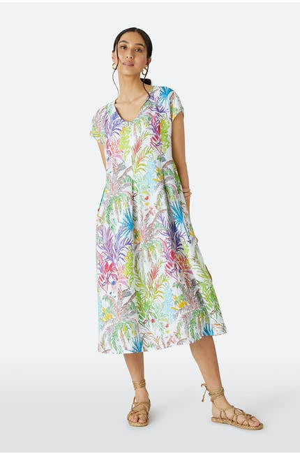 Sahara Chalk Jungle Linen Dress