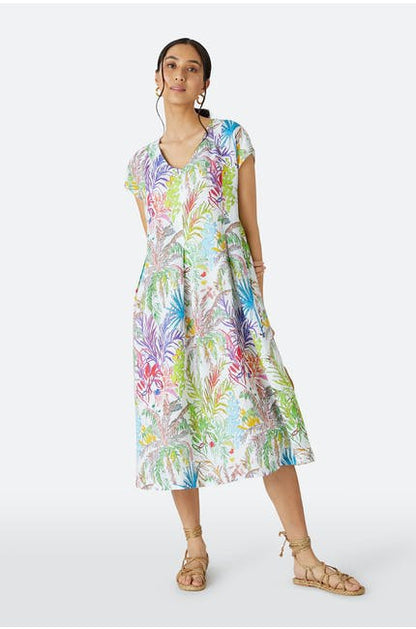 Sahara Chalk Jungle Linen Dress