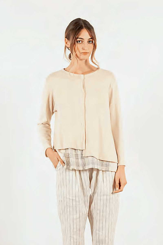 Mama B Crema Cardigan Jumper Latte