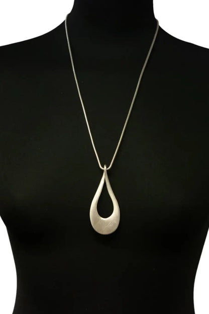 Long Necklace with Drop Olive Pendant