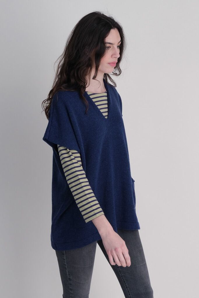 Bibico Aria Wool Tank Top Marine Blue