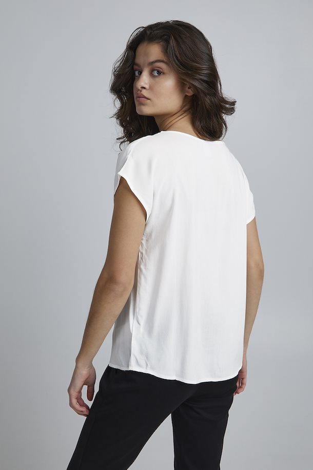 Ichi Maja Short Sleeve Top Cloud Dancer Off-White