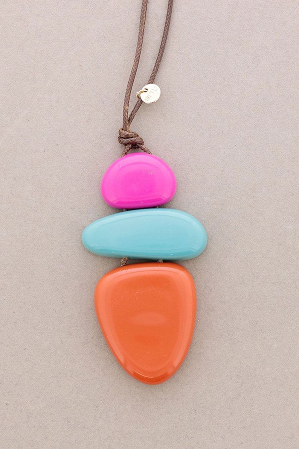 Sonata Long Resin Bead Pendant Orange