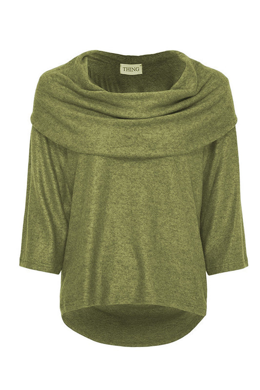 Thing Clothing Super Soft 6692 Cowl Knit Olive Green