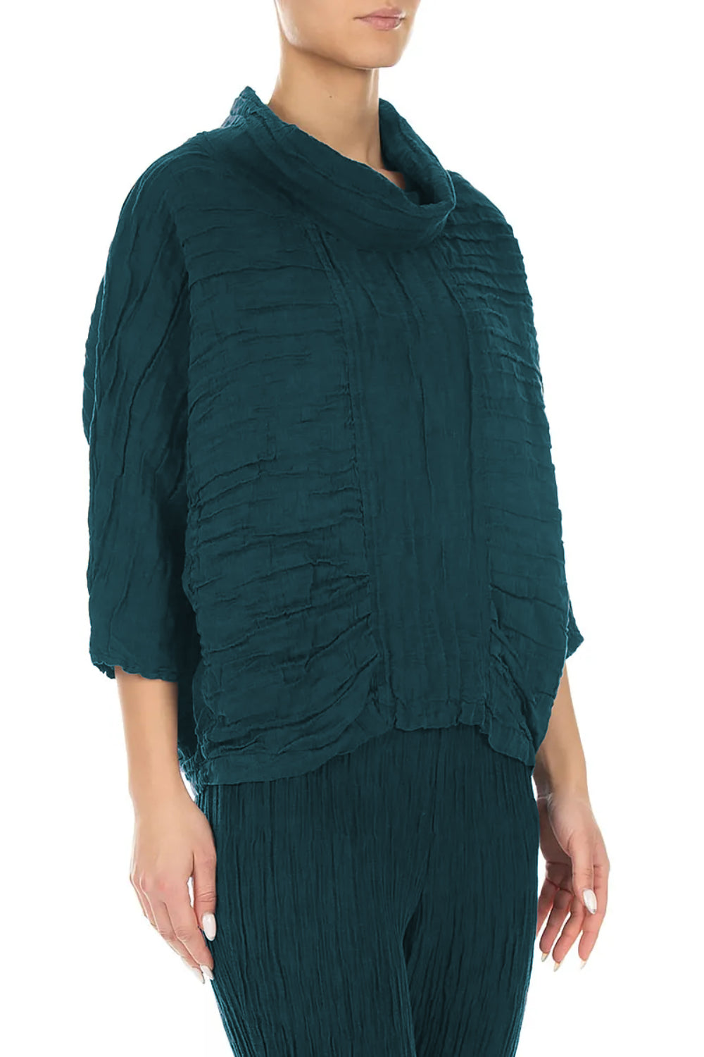 Cowl Neck Crinkled Silk 5403 Blouse
